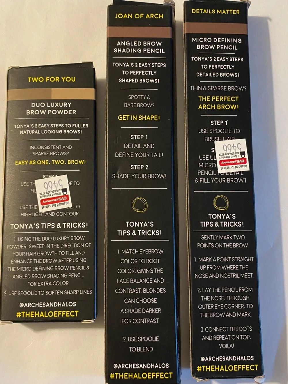 Lot of 3 Professional Eyebrow Makeup Products Arches & Halos Shade Mocha Blonde